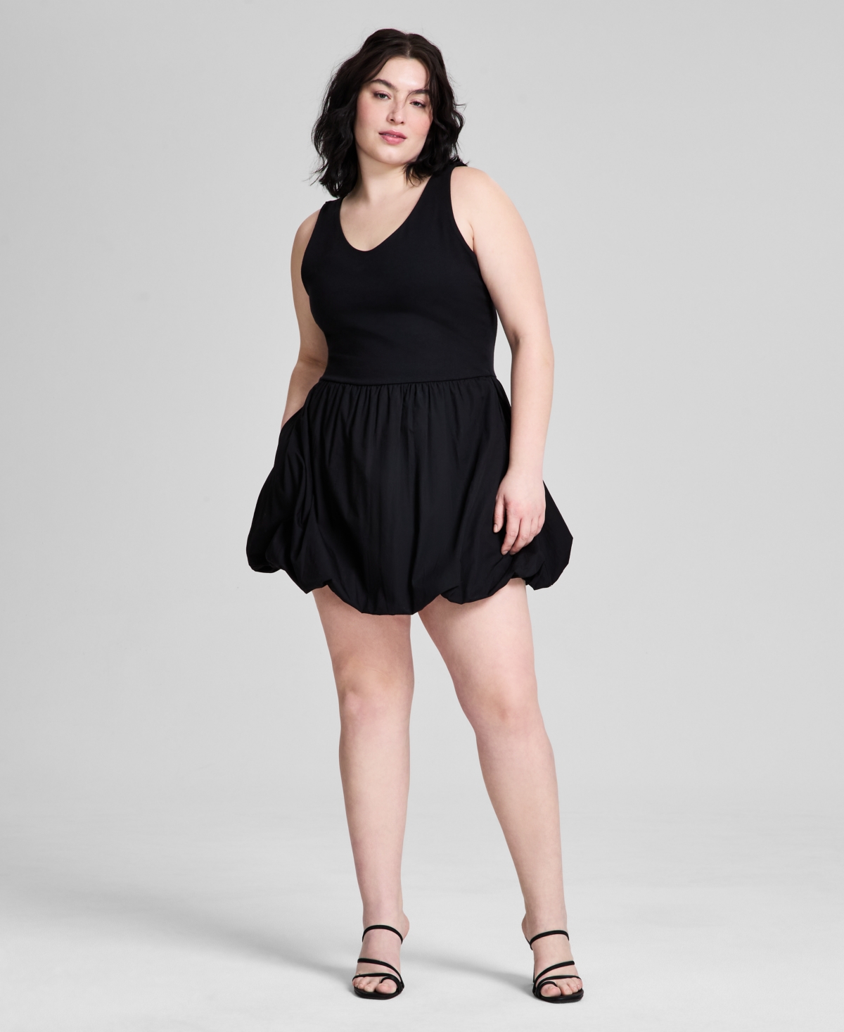 And Now This Trendy Plus Size Cotton Bubble Mini Dress, Exclusively At Macy's