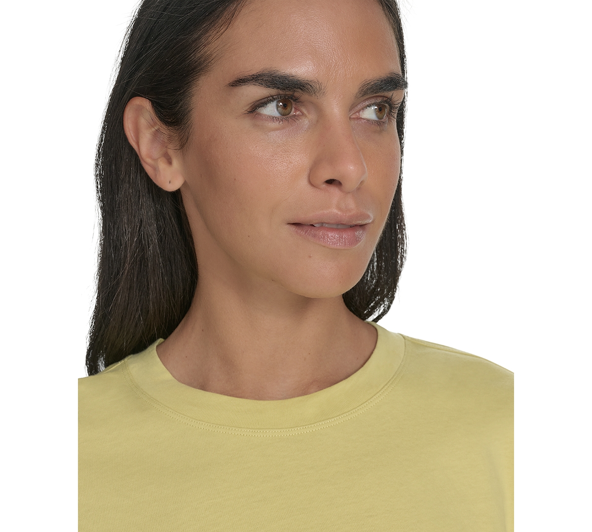 Shop Calvin Klein Performance Women's Long-sleeve Crewneck T-shirt In Muted Lime