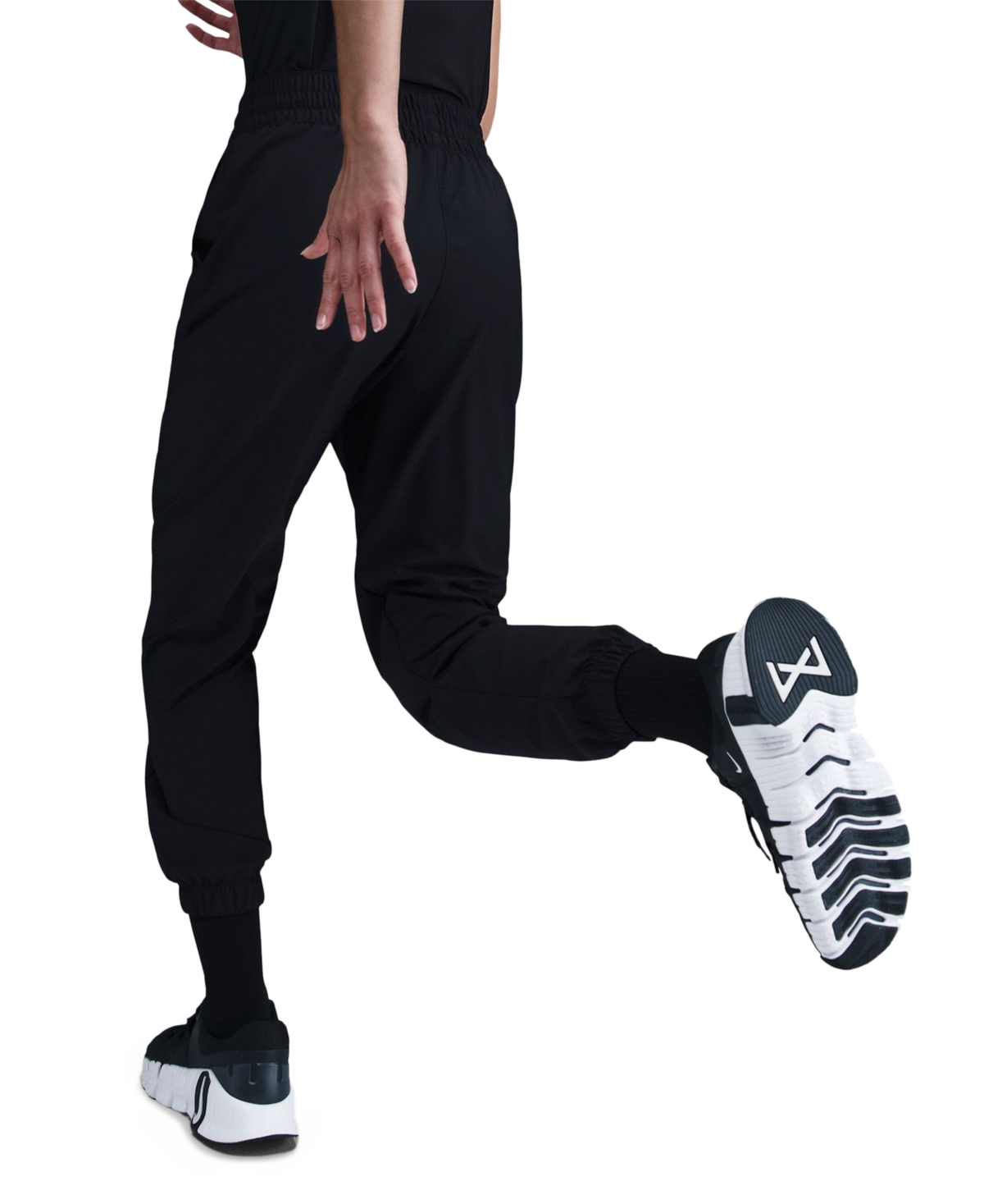 Nike Women's One Dri-fit High-waisted 7/8 Jogger Pants In Black,blac