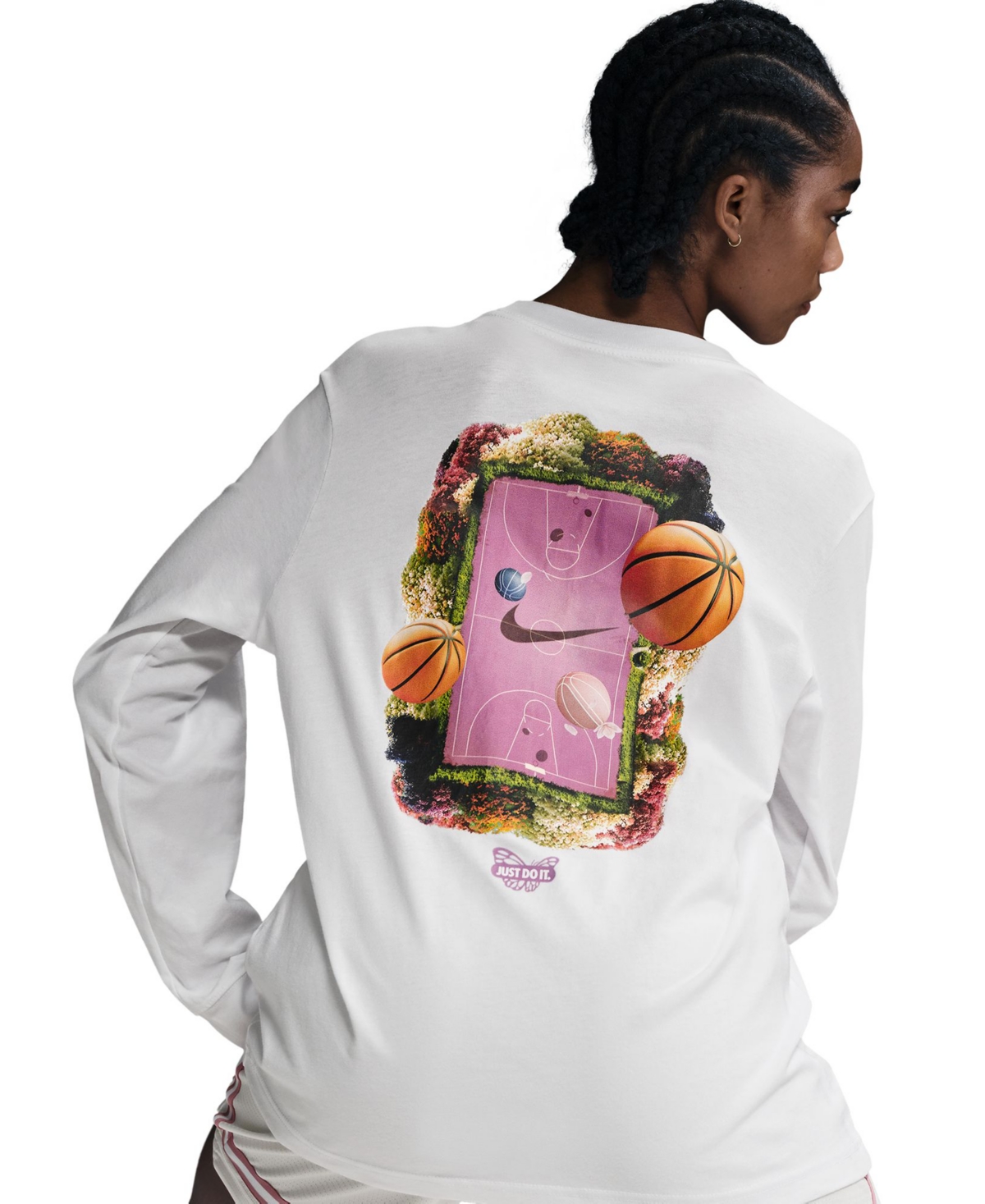 Nike Women's Cotton Long-sleeve Basketball T-shirt In White