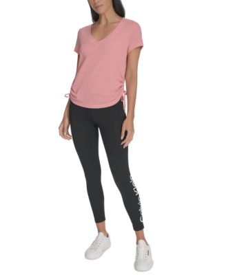 Calvin Klein - Women's Drawstring-Ruched Textured Top