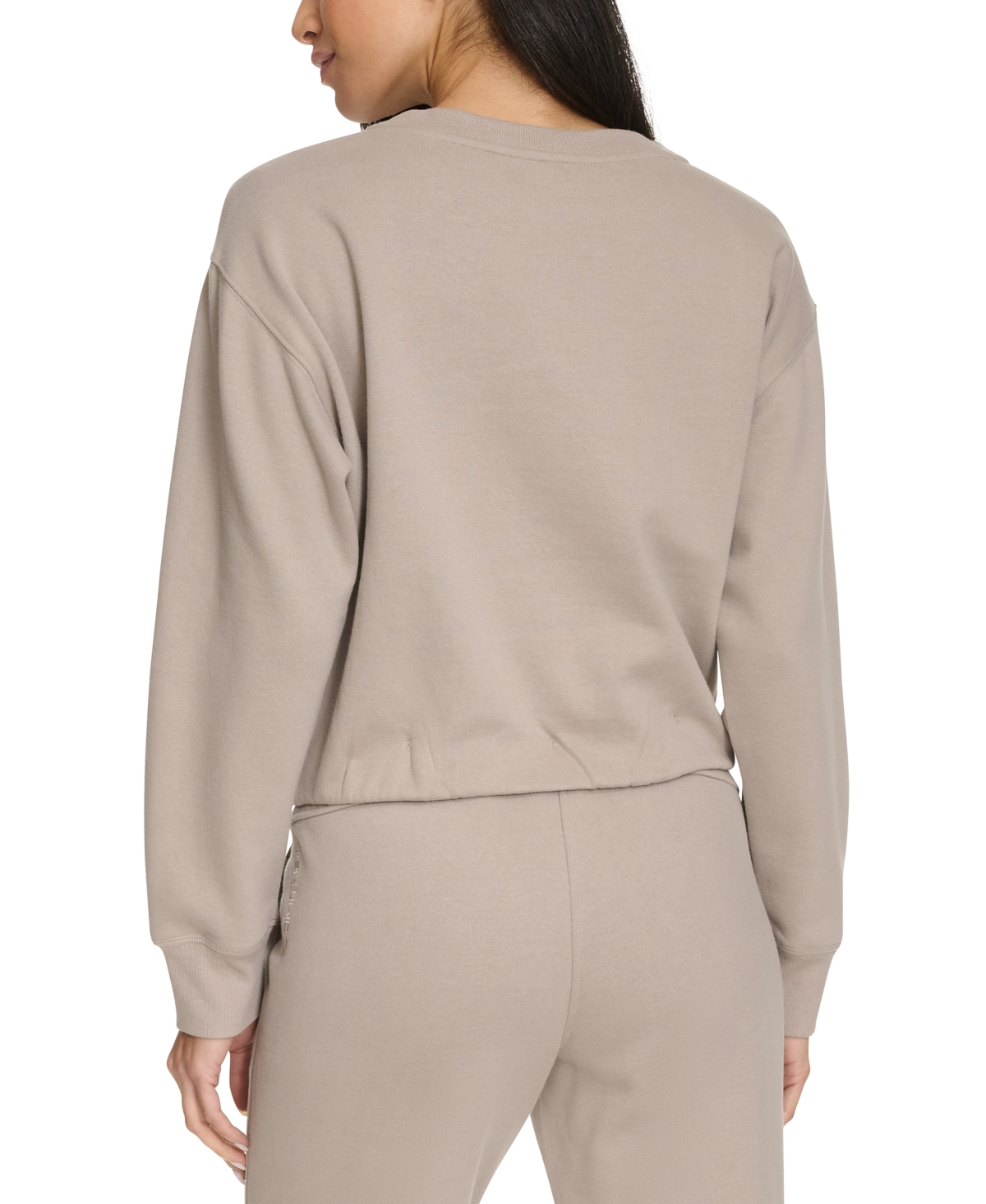 Calvin Klein Performance Women's Flocked-logo Fleece Sweatshirt In Moonrock