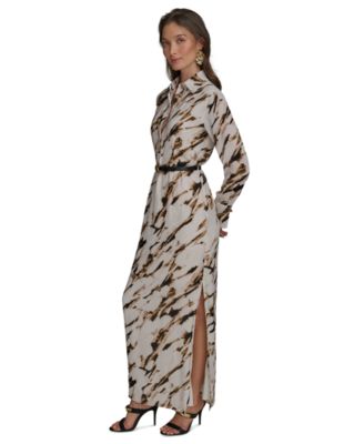 Women's Marble Maxi Shirt Dress