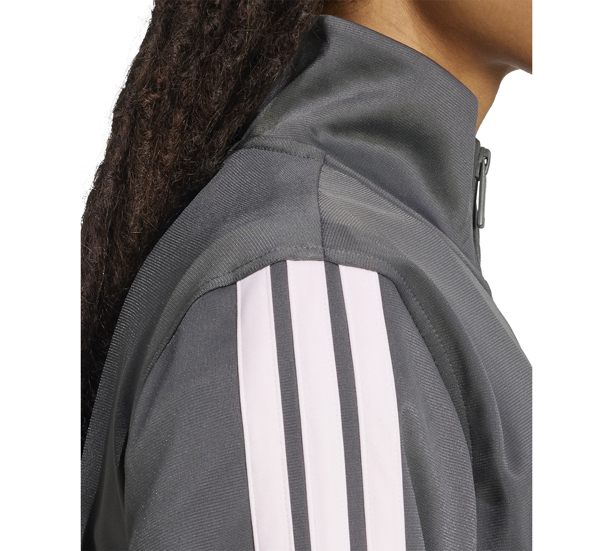 Adidas Originals Women's 3-stripe Tricot Track Jacket, Xs-4x In Grey Six,clear Pink