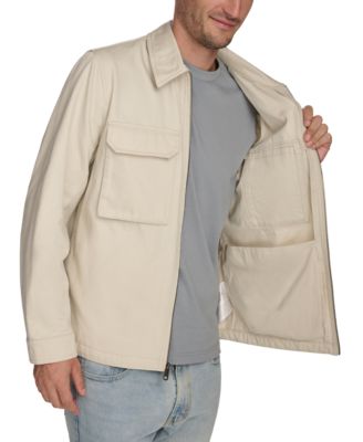 Men's Solid Full-Zip Shirt Jacket 