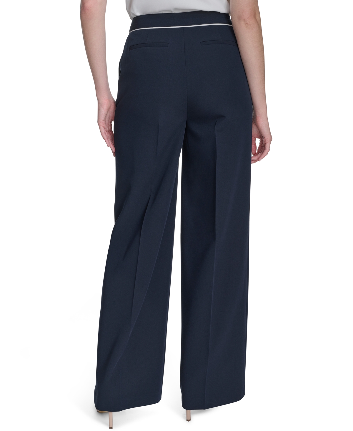 Tommy Hilfiger Women's Tipped High-rise Bootcut Pants In Midnight