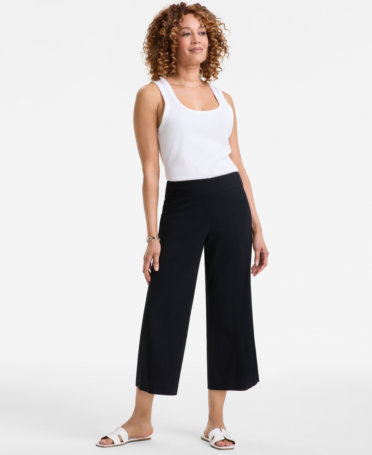 JM COLLECTION PETITE WIDE-LEG CROPPED PULL-ON PANTS, EXCLUSIVELY AT MACY'S 
