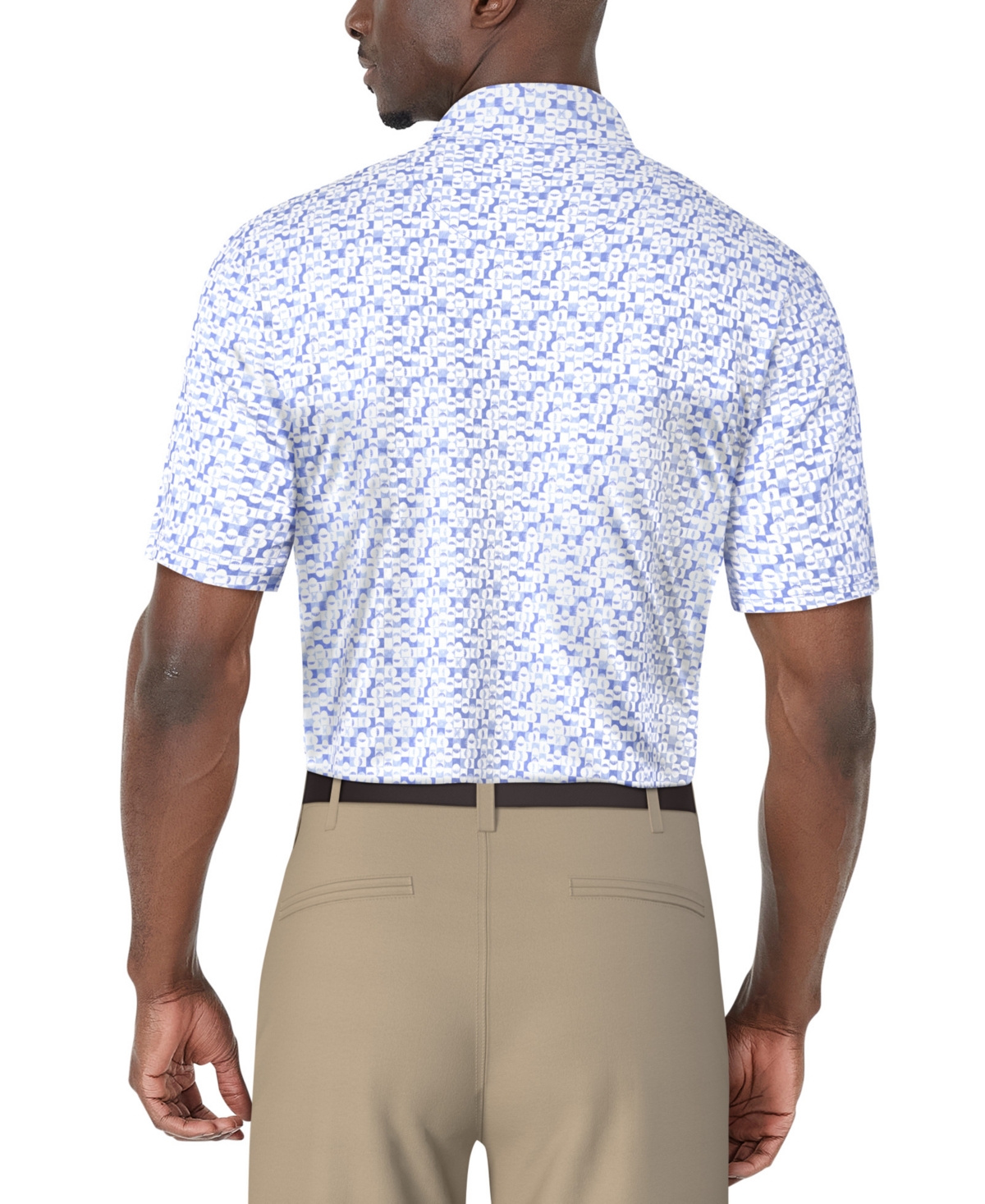 Pga Tour Men's Classic-Fit Geo-Print Golf Polo Shirt
