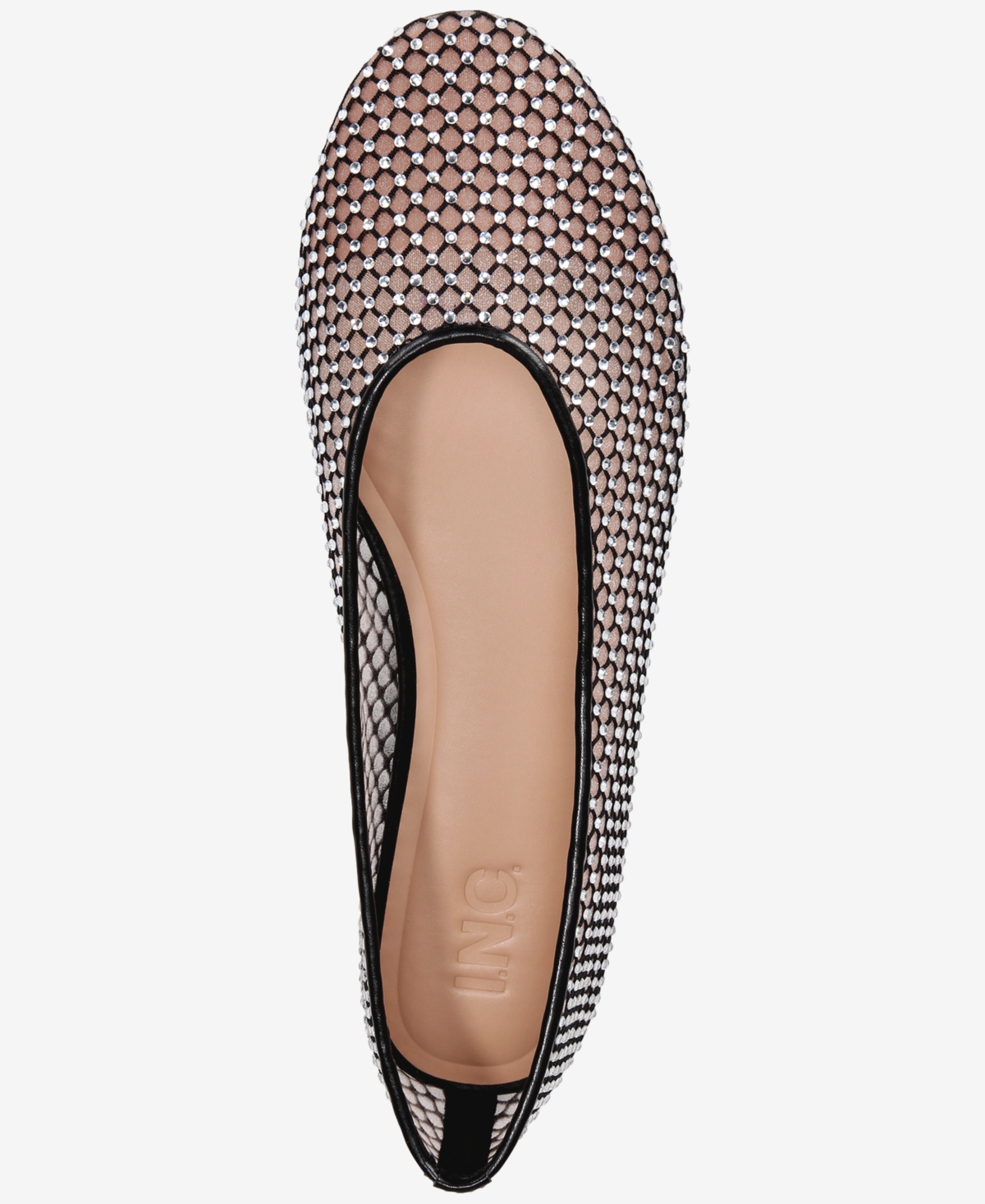 Inc International Concepts Women's Ramiza Mesh Ballet Flats, Exclusively At Macy's In Black Bling Mesh