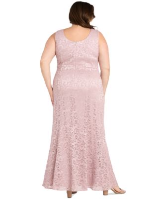 Plus Size Metallic Lace Jacket and Dress  