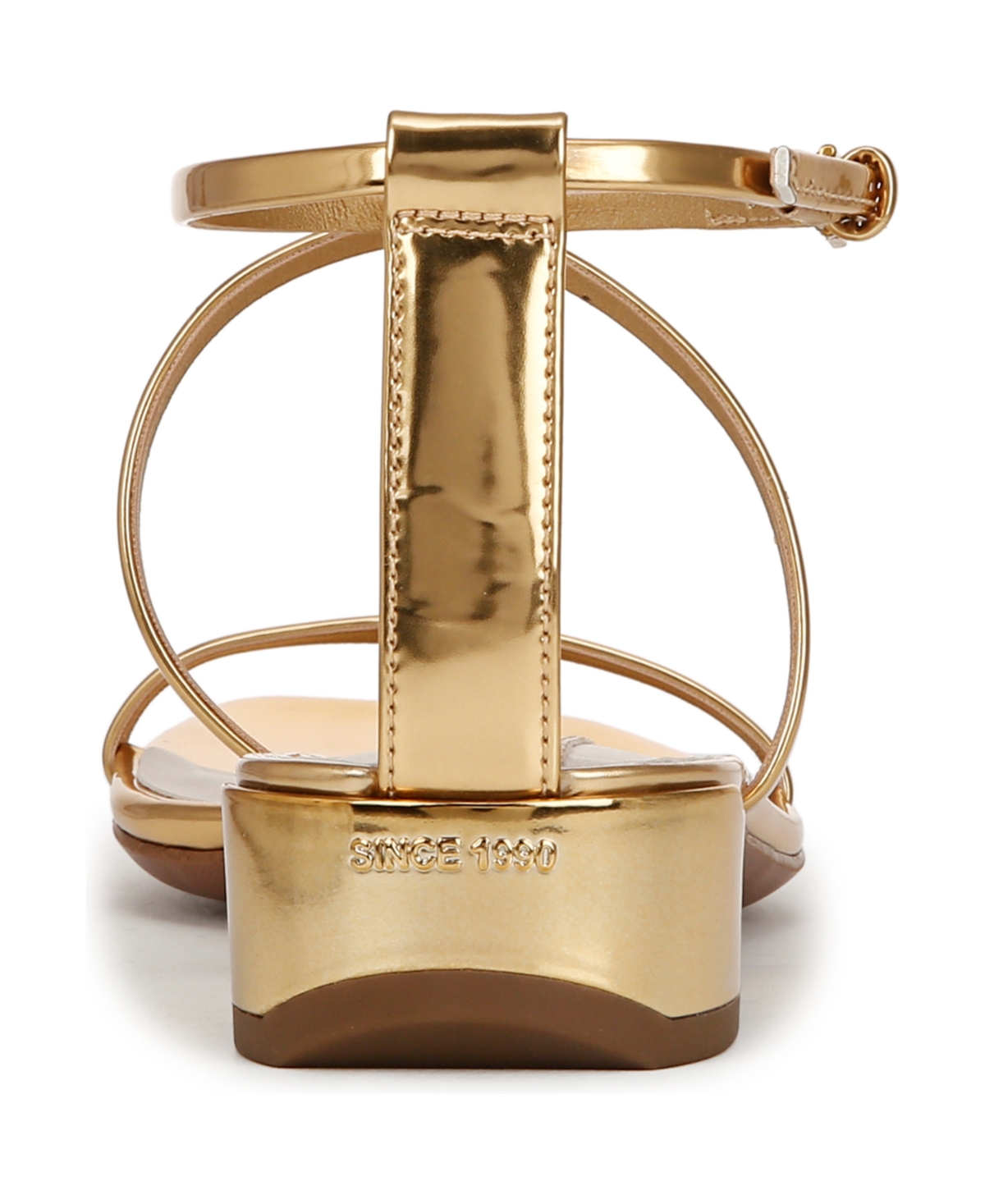 Franco Sarto Women's Misty Open Square Toe Strappy Sandals In Gold Faux Leather
