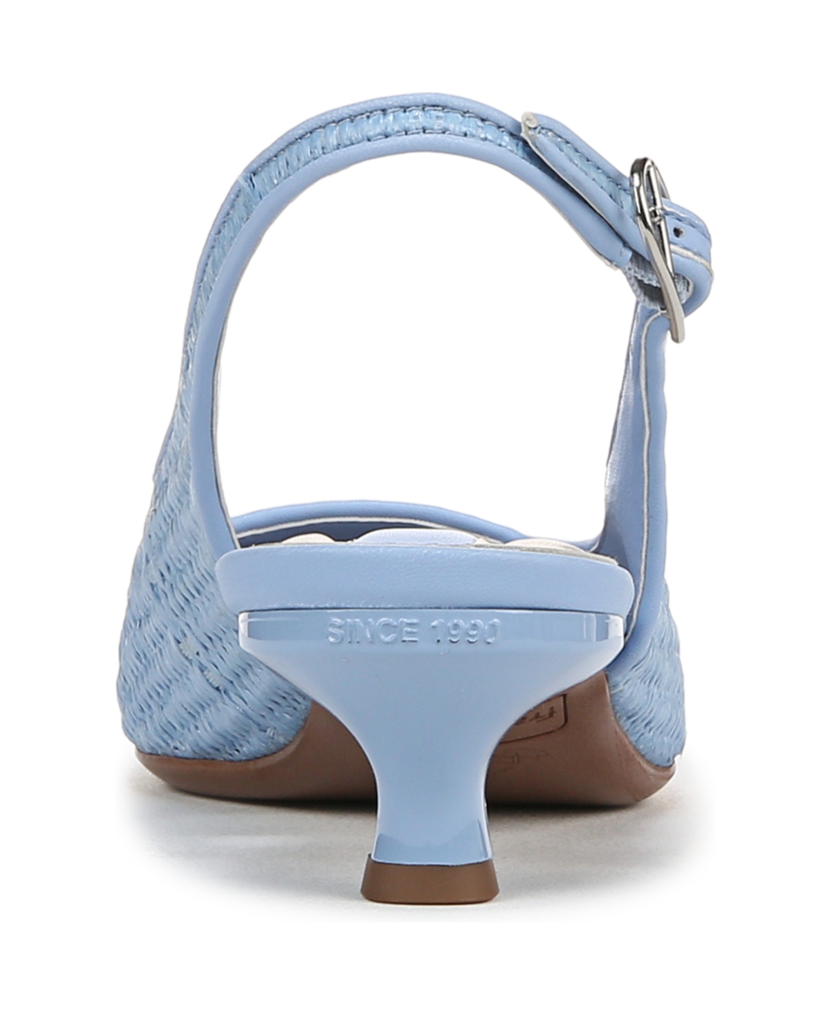 Franco Sarto Women's Marlow 3 Pointed Toe Slingback Kitten Heel Pumps In Denim Blue Raffia