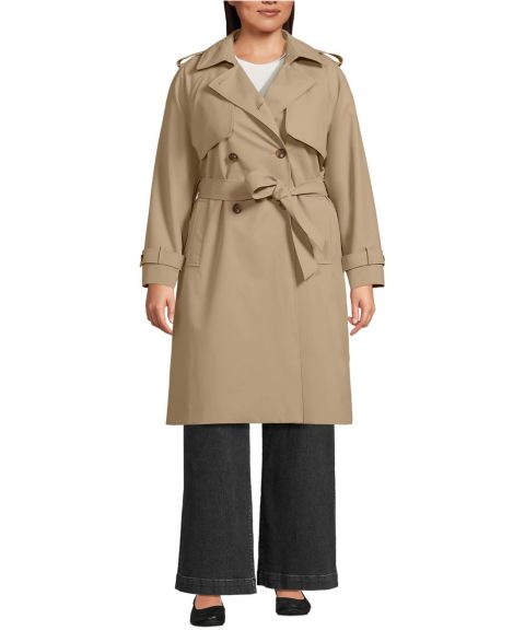 Женские куртки Lands' End Plus Size Squall Waterproof Modern Trench Raincoat