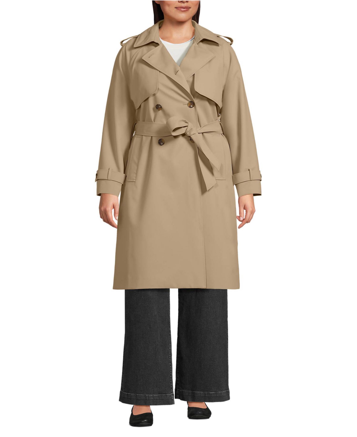 Plus Size Squall Waterproof Modern Trench Raincoat