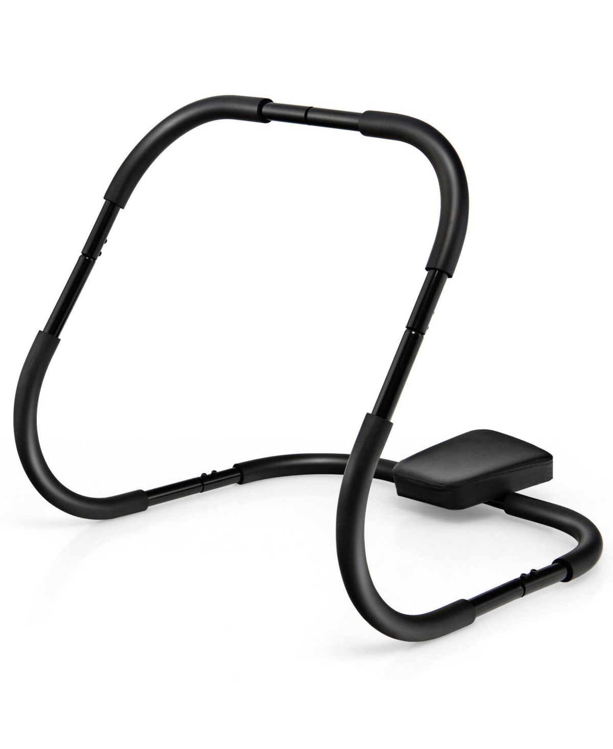 Portable Ab Trainer with Headrest and Foam Handle for Office Home Gym - Black