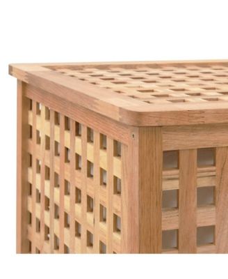Laundry Bin 34.4&amp;quot;x18.1&amp;quot;x26.4&amp;quot; Solid Wood Walnut