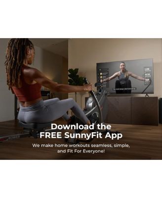 MotionMax SMART Magnetic Rowing Machine – Full Motion Handlebars Low-Impact Full-Body Workouts, w Extended 51” Rail - SF-RW522067