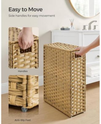 14.5-Gallon Rattan-Style Clothes Basket with Handles, Goose Yellow
