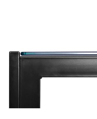 Simple Assembled Tempered Glass & Iron Dinner Table