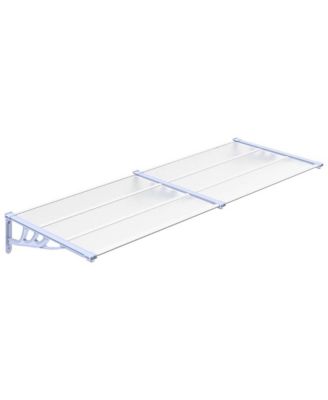 Door Canopy Gray and Transparent 94.1"x35.4" Polycarbonate