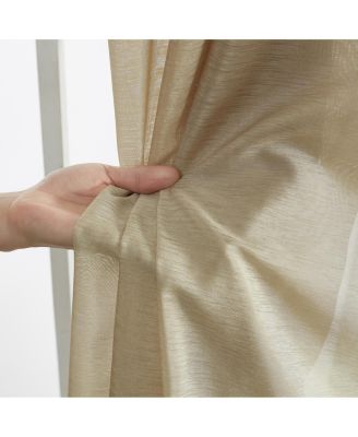 2 Piece Semi Sheer Voile Light Filtering Window Curtain Grommet Panels for Bedroom & Living Room (37 W x 84 L Inch Long Per Panel, Taupe)