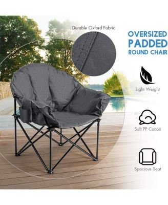 Folding Camping Moon Padded Chair with Carrying Bag