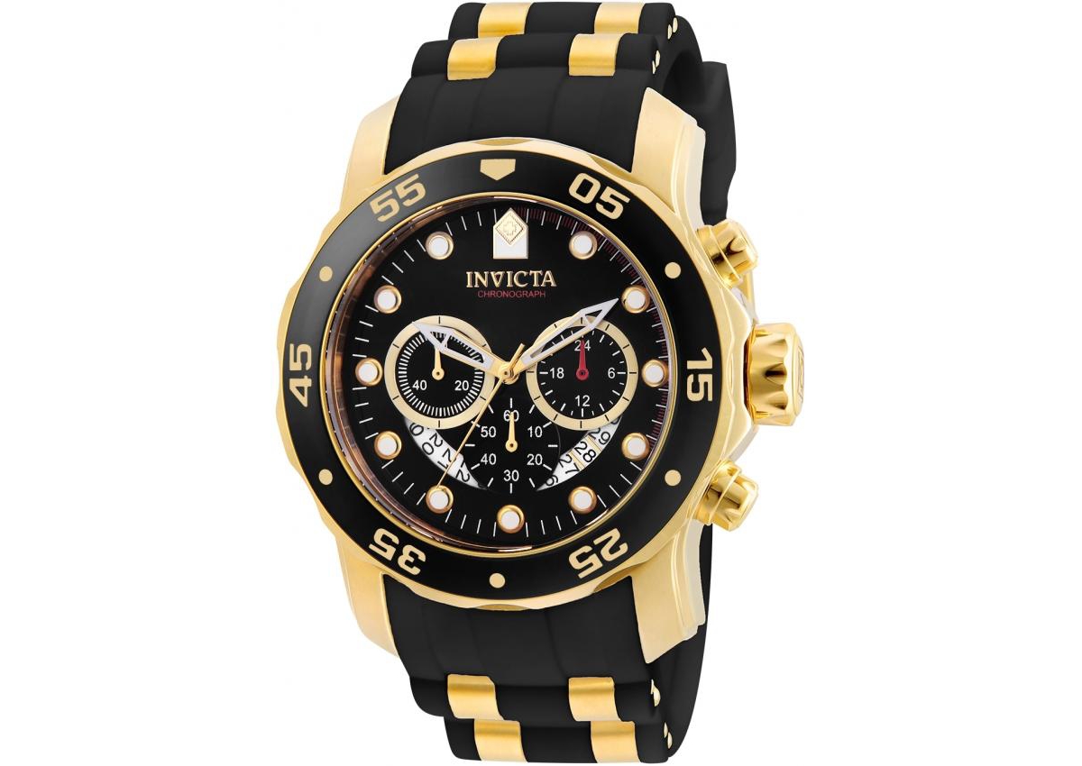 Men's 6981 Pro Diver Quartz Multifunction Black Dial Watch - Black