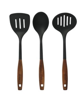 Platinum Oxburg 14 Piece Forged Aluminum PFA Free Non-toxic Premium Ceramic Non Stick Interior Cookware & Kitchen Tools Set - Black W. Wood Handles