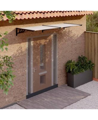 Door Canopy Black and Transparent 94.1"x35.4" Polycarbonate