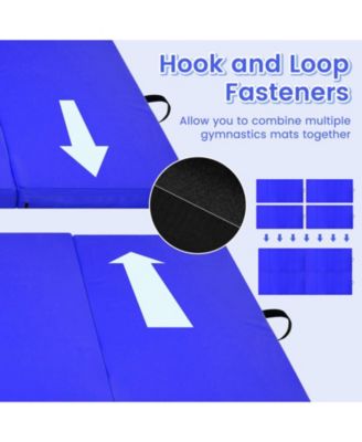 4-Panel Folding Gymnastics Mat with Carrying Handles for Home Gym
