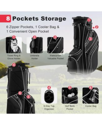 Golf Stand Bag Lightweight and Portable Golf Cart Bag with Shoulder Strap