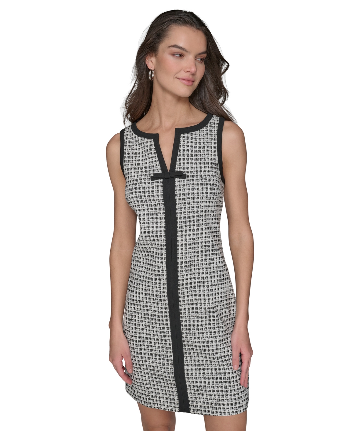 Karl Lagerfeld Paris Women's Millenium Jacquard Contrast-Frame Dress