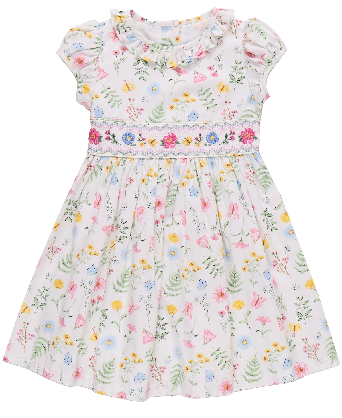 Shop Bonnie Jean Toddler And Little Girls Botanical Floral Smocked Dress In Multicolor