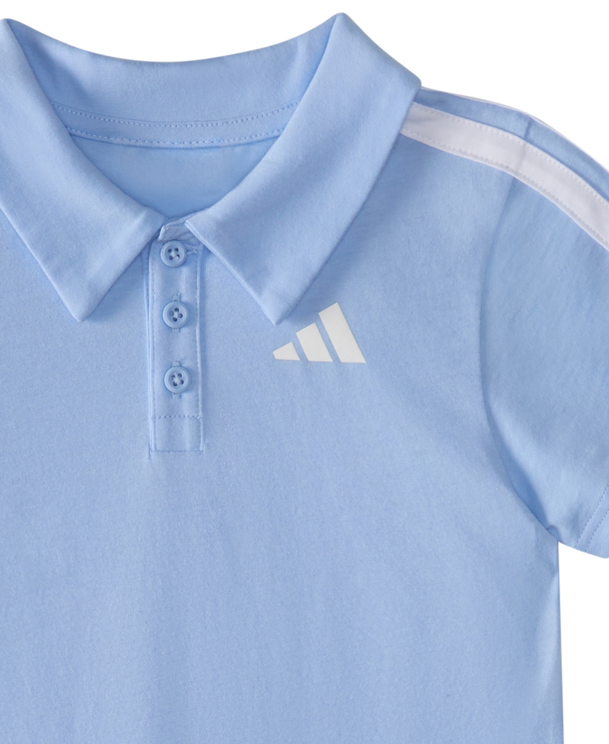 Adidas Originals Baby Boys Short Sleeve Cotton Polo Romper In Glow Blue