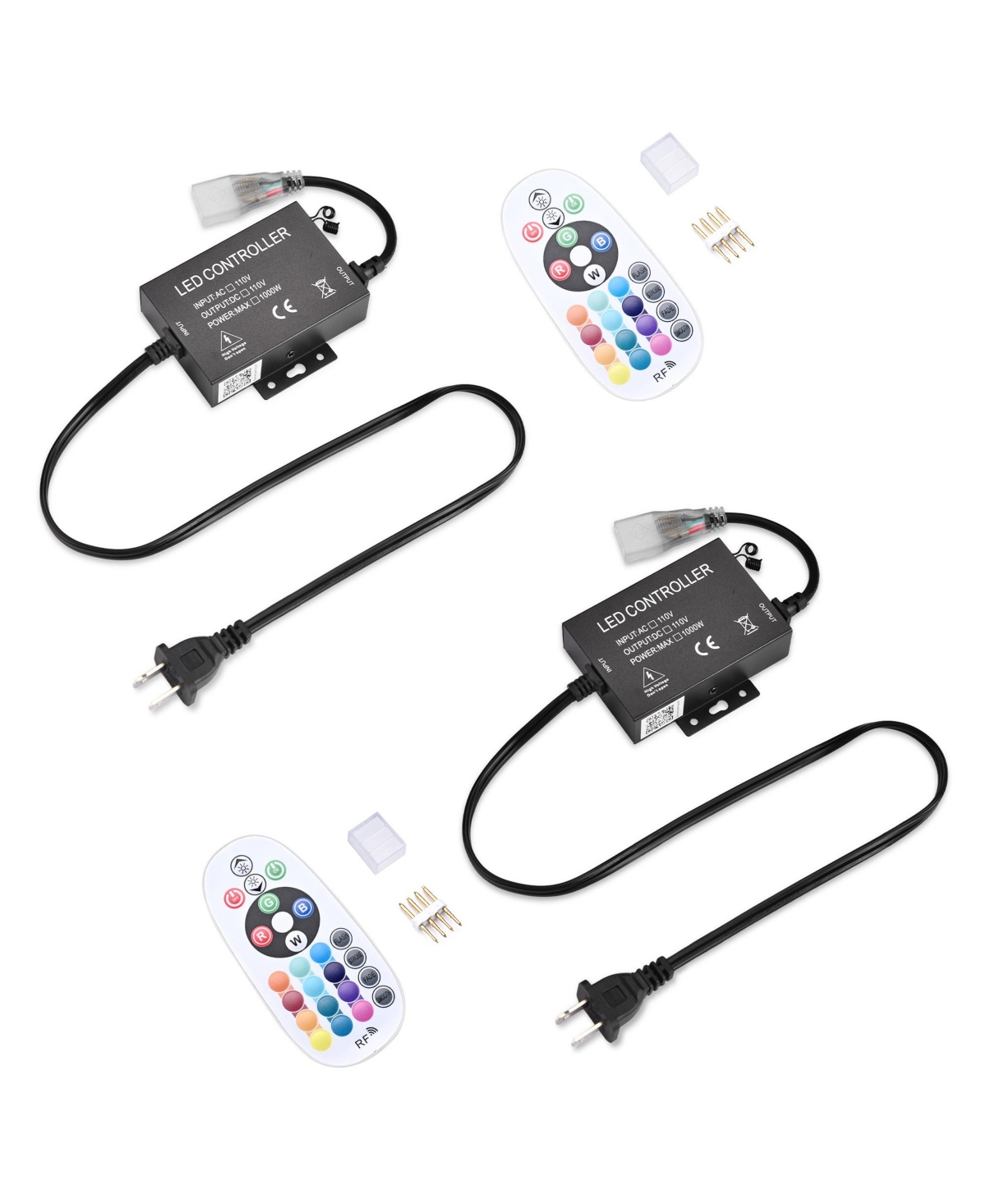 Del-CON03 2 Pack Controller with 24-Key Remote for Rgb Neon Lights Models Del-D50R, Del-D100R, Del-D150R - Natrual