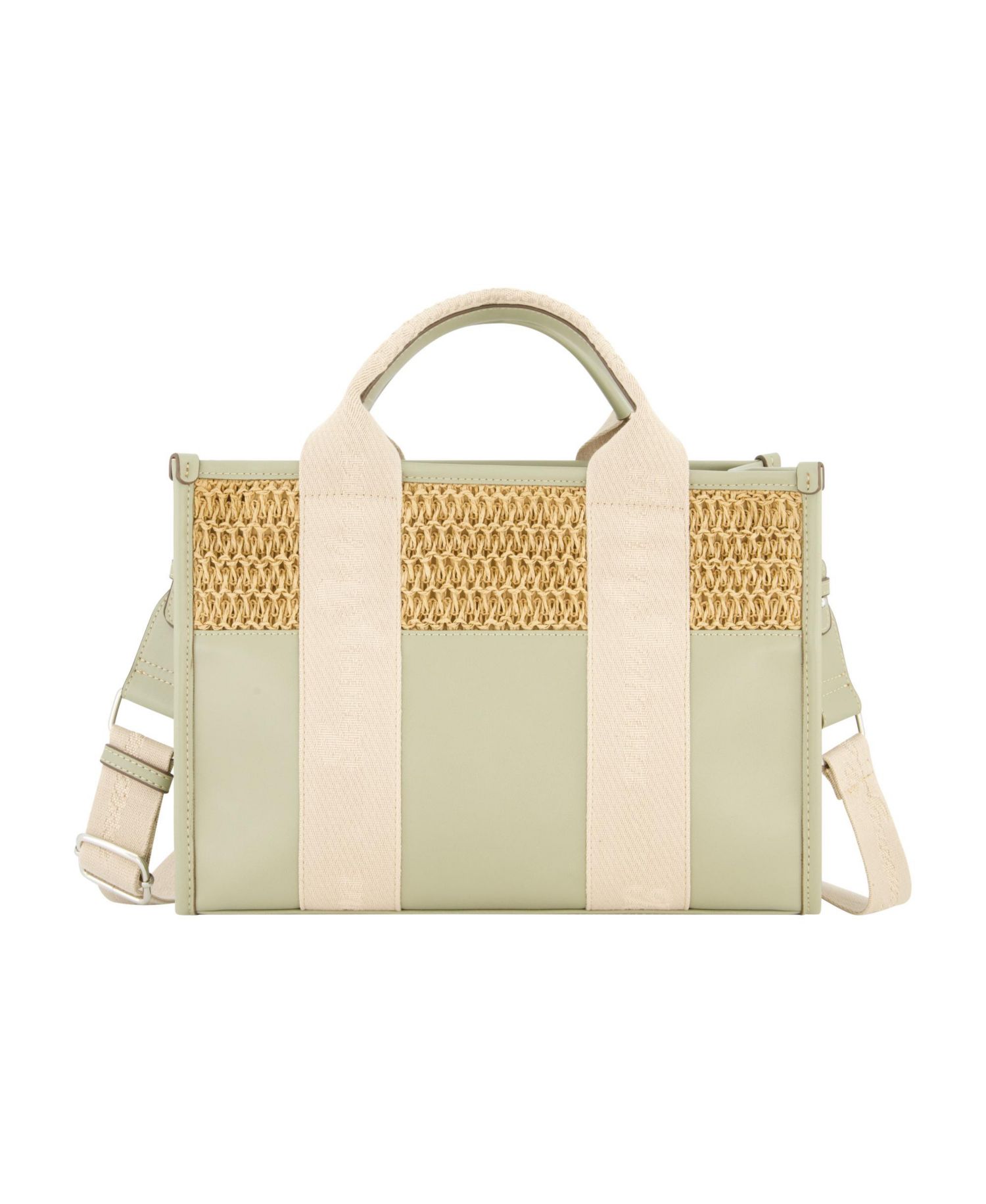 Raffia Logo Webbing Modern Tote