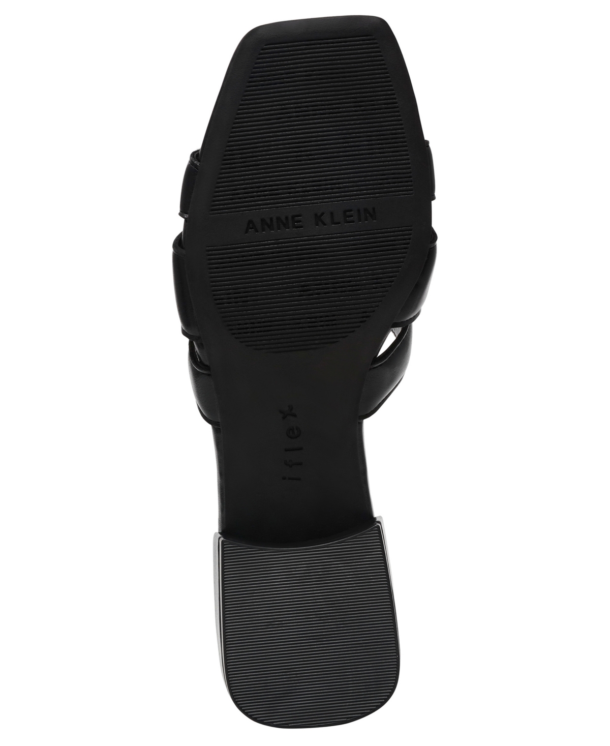 Anne Klein Women's Loyal Square Toe Slide Flat Sandals In Black Smooth