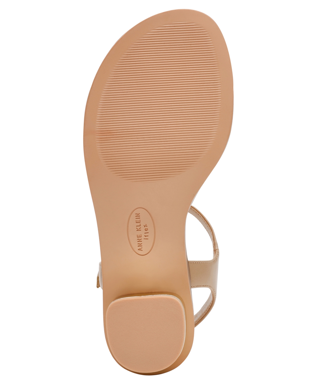 Anne Klein Women's Tessa T Strap Chain Block Heel Dress Sandals In Biscotti