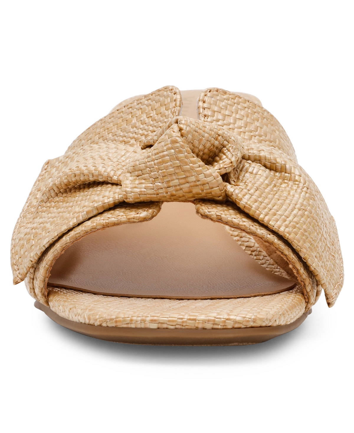 Anne Klein Women's Kizmet Knot Block Heel Dress Sandals In Natural Raffia