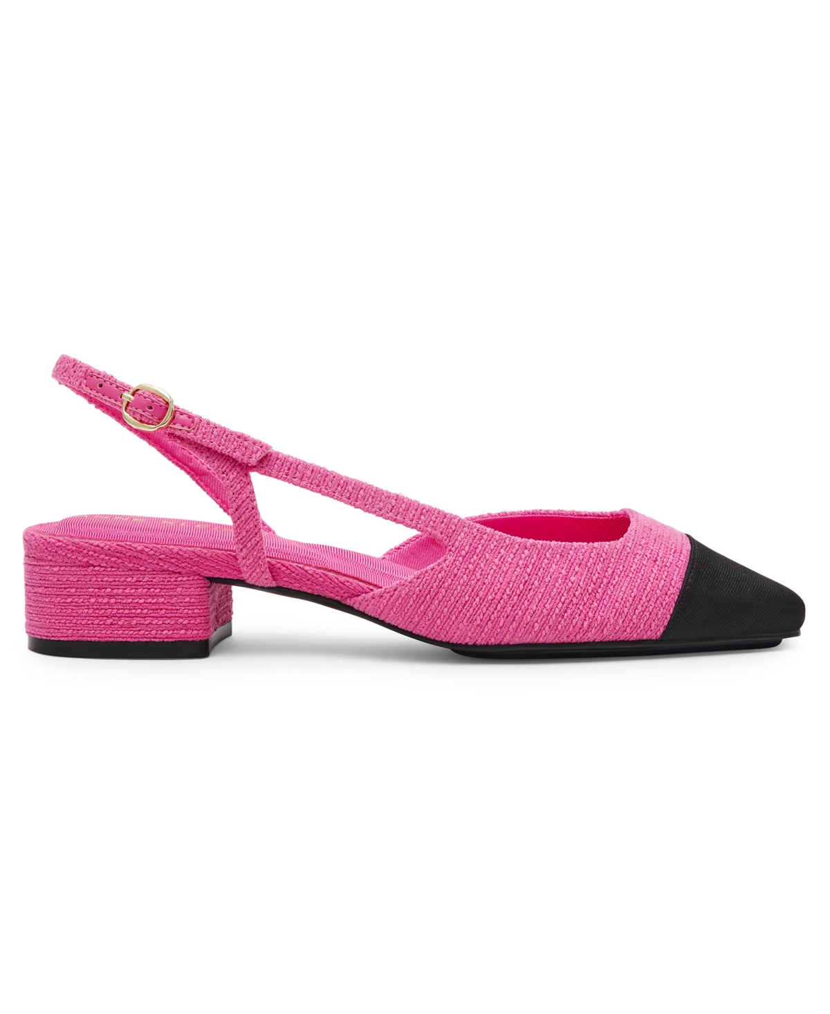 Anne Klein Women's Nia Block Heel Cap Toe Slingback Flats In Pink Multi