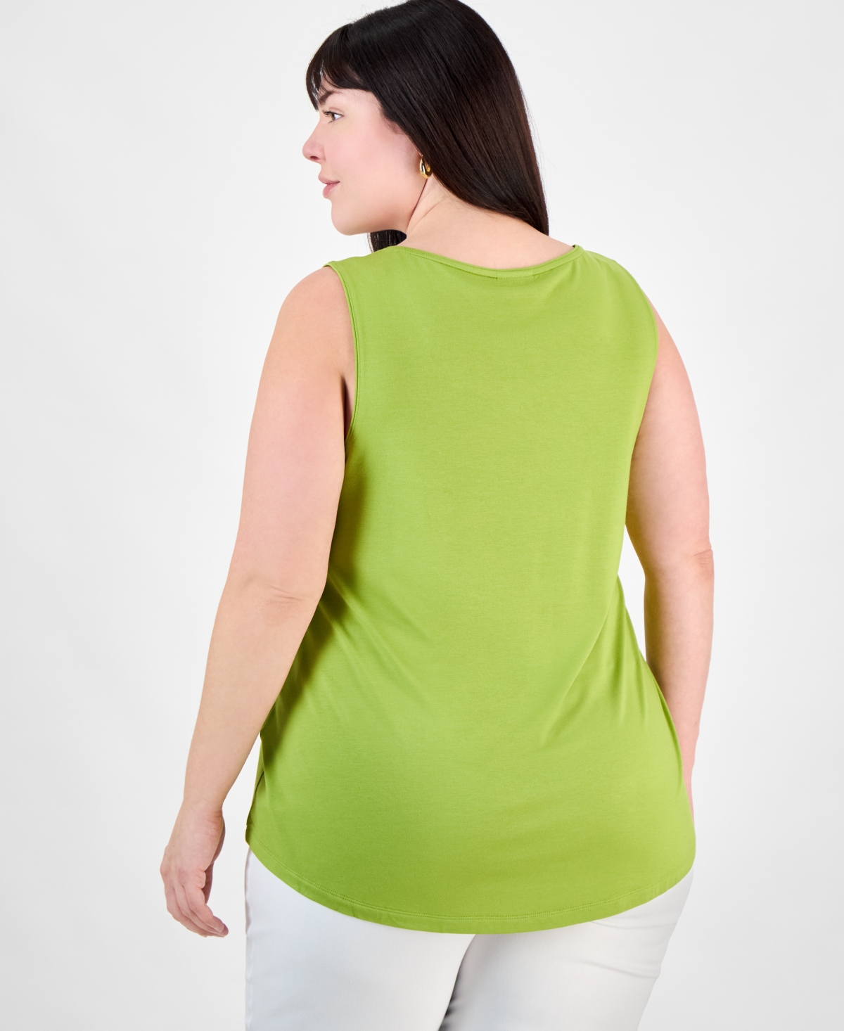 JM COLLECTION PLUS SIZE SCOOP-NECK SLEEVELESS TOP, EXCLUSIVELY AT MACY'S 