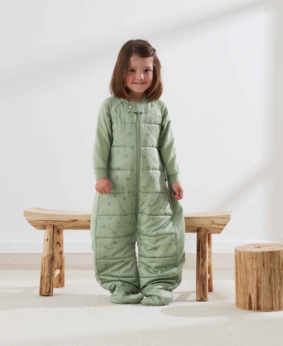 Ergopouch Baby Boys And Girls Jersey With Sleeves 3.5 Tog Sleeping Sack In Willow