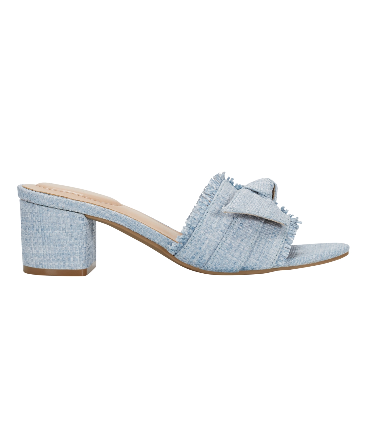 BANDOLINO WOMEN'S ARDEN RAFFIA KNOTTED BOW BLOCK HEEL SANDALS 