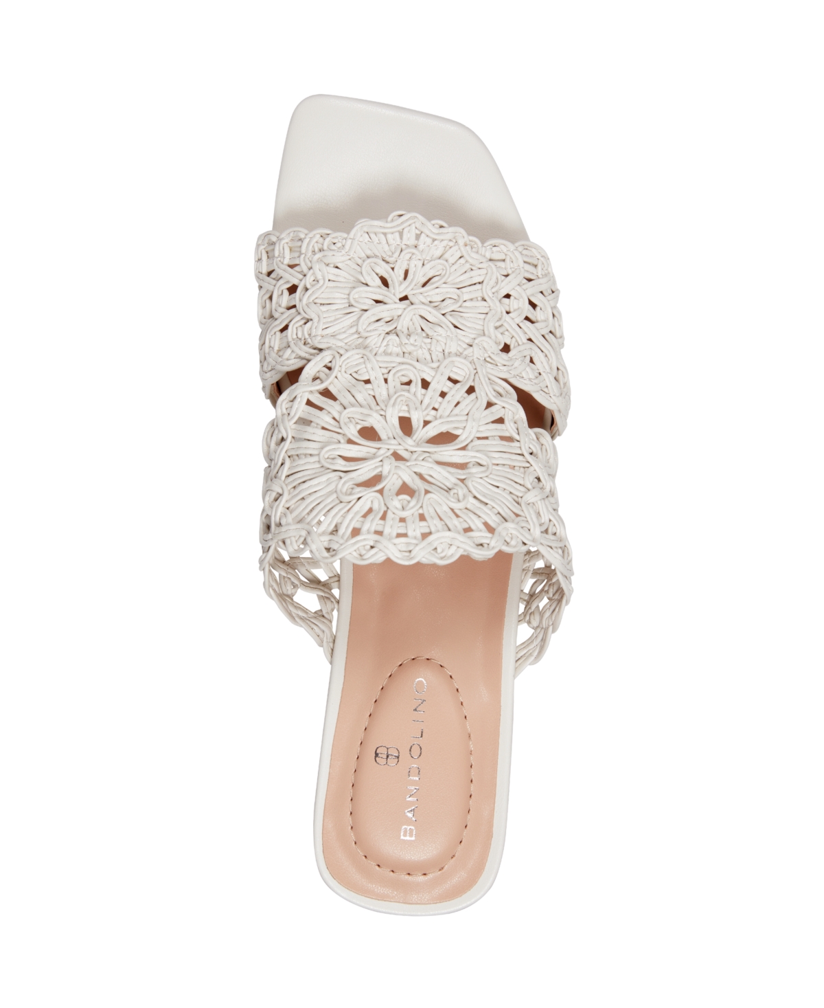 Shop Bandolino Women's Melvana Woven Kitten Heel Sandals In Cream