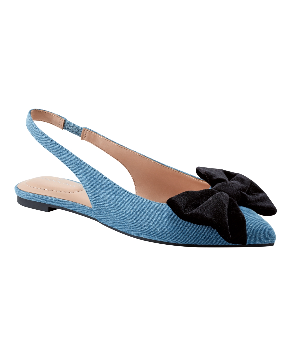Women's Simona Bow Slingback Flats - Blue Denim/Black Velvet