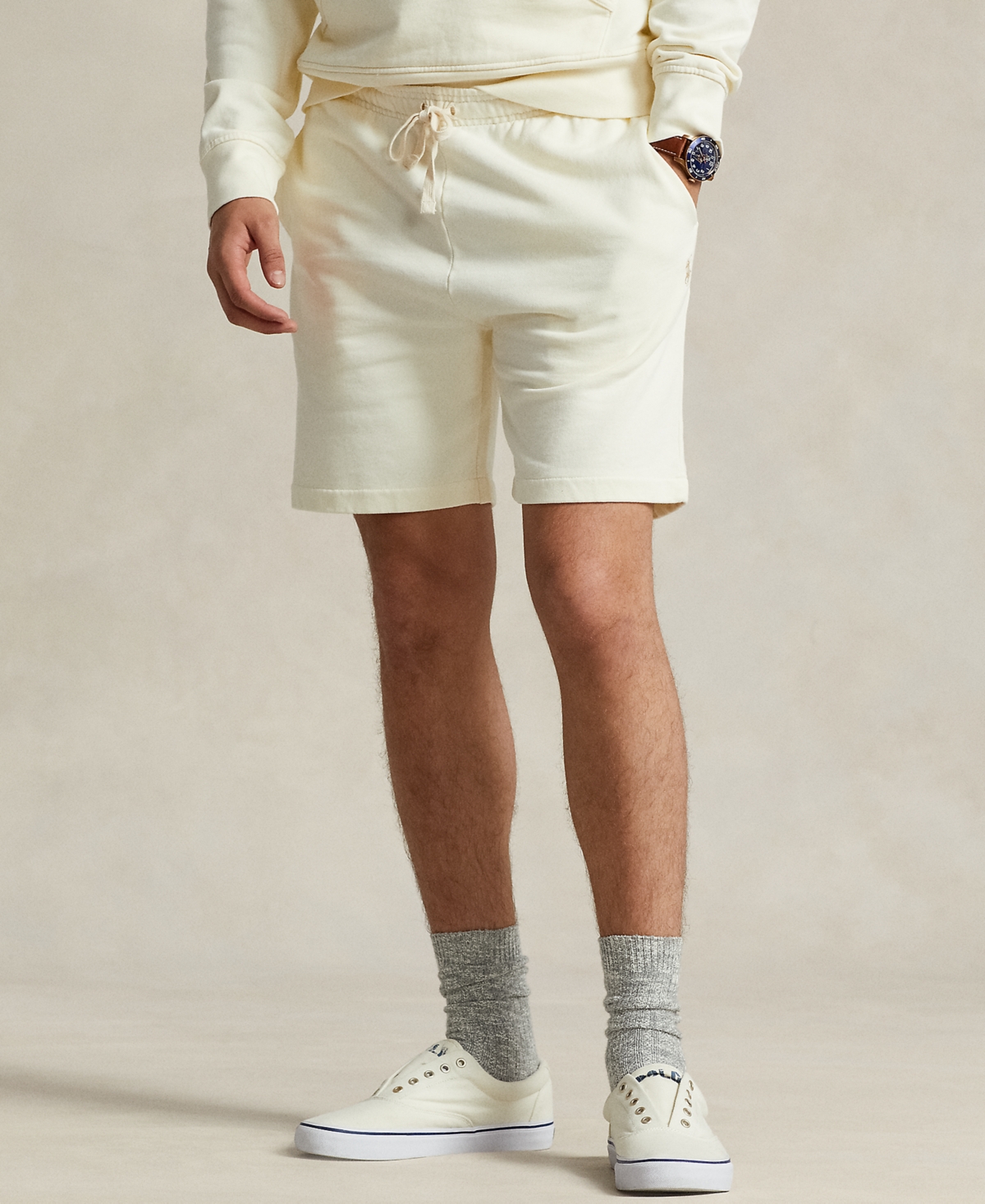 Polo Ralph Lauren 6.5-inch Loopback Fleece Short In Clubhouse Cream