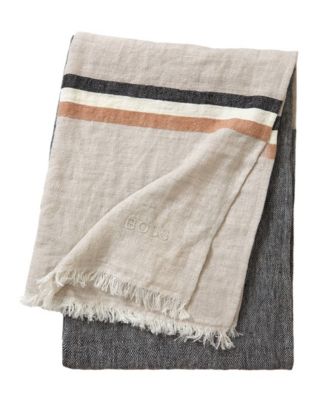 by Hugo Boss Stripe Linen Throw, 51" x 67"