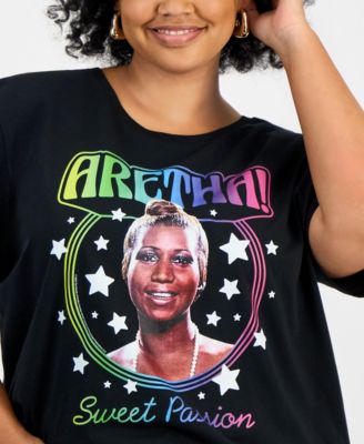 Trendy Plus Size Cotton Aretha Franklin Graphic Tee