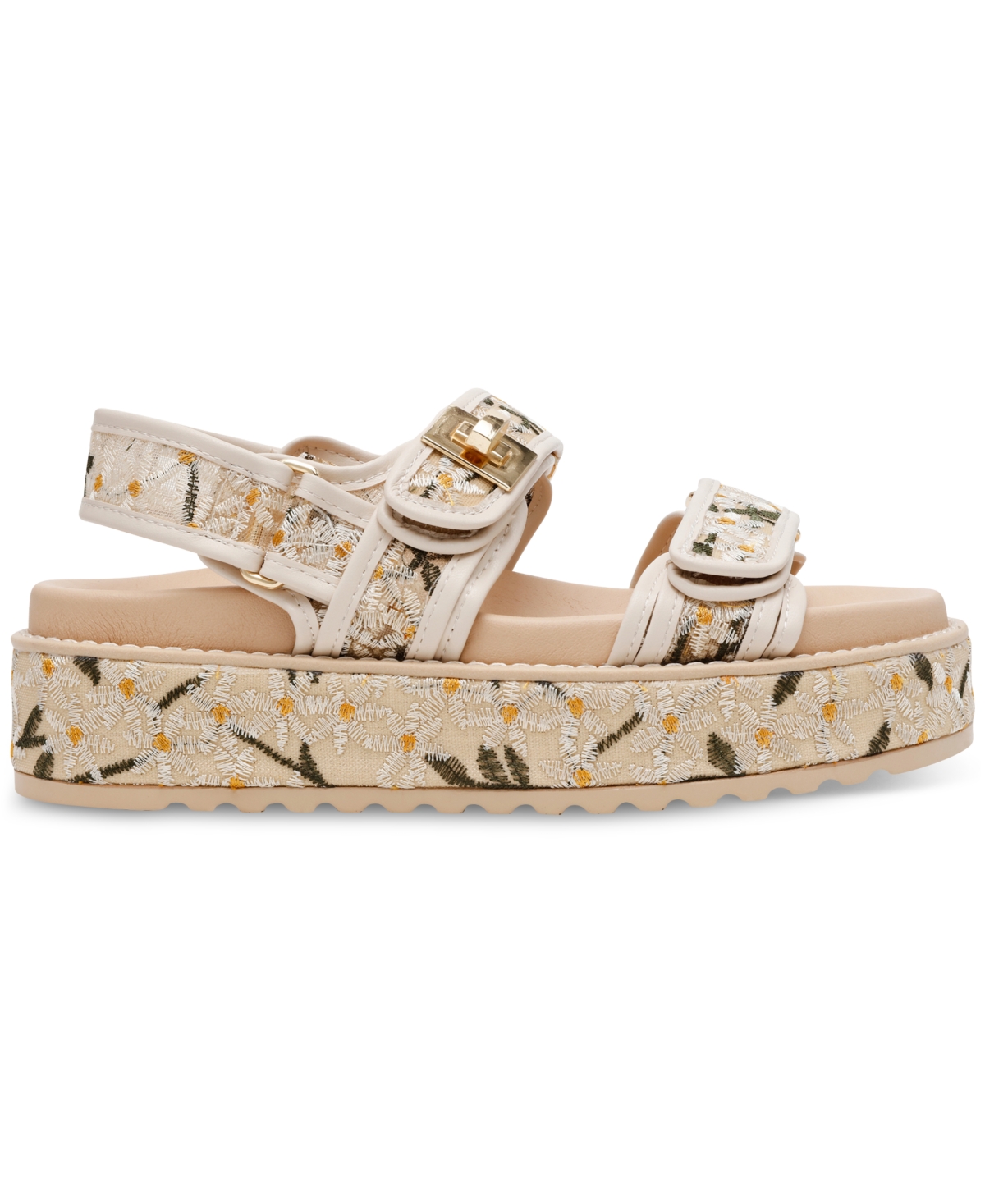Steve Madden Women's Bigmona Platform Footbed Sandals In Natural Floral