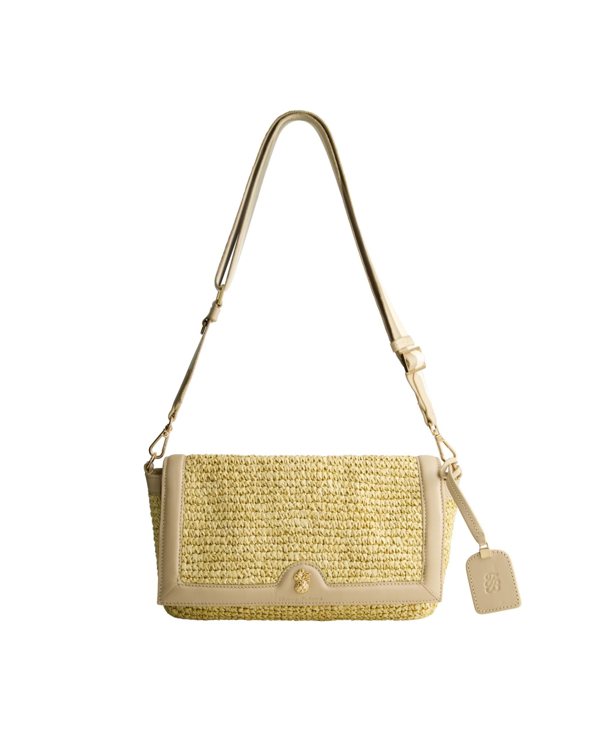 Soft Straw Long Flap Crossbody - Tan